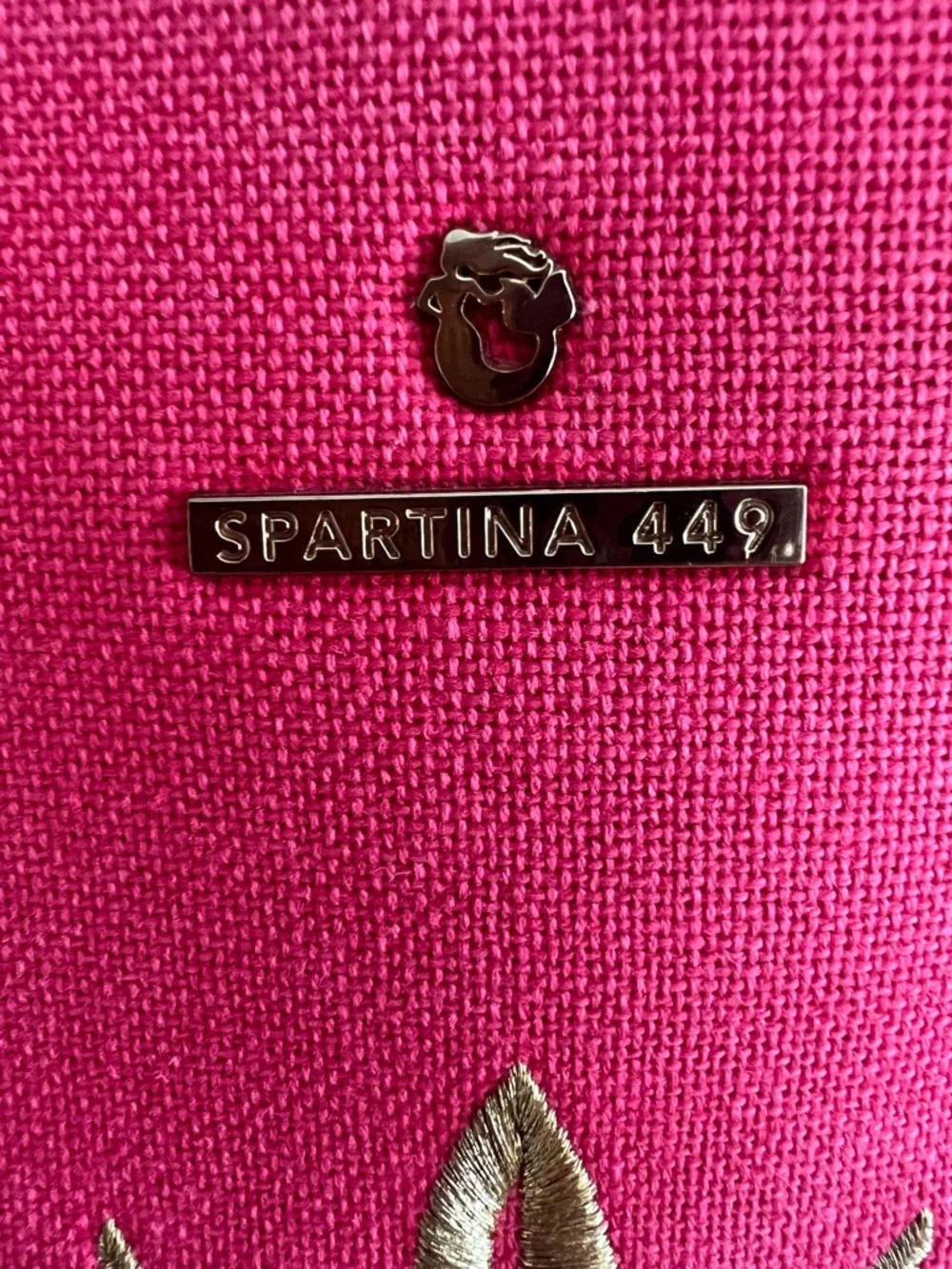 Spartina 449 Pink Pineapple Canvas Tote with Neutral Straps and Matching Wallet